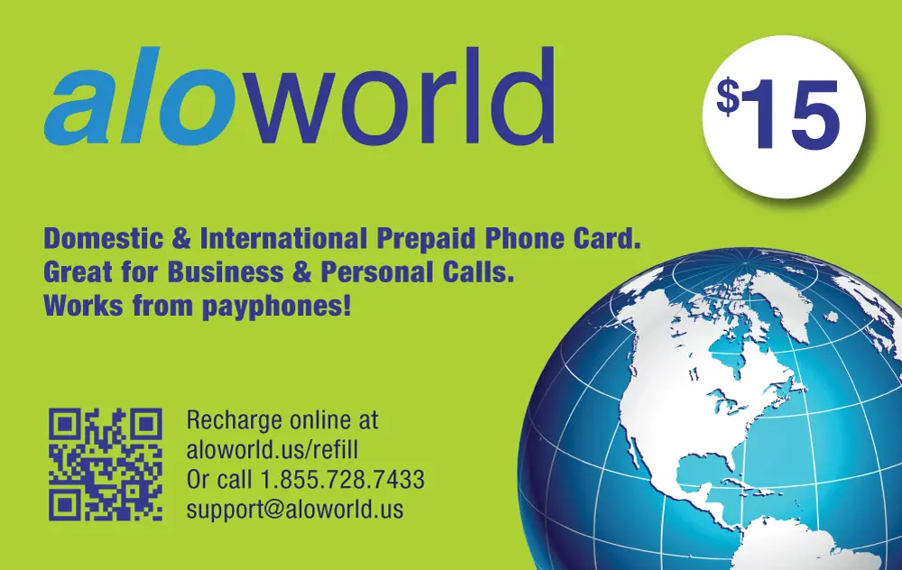 Alo World 15 Calling Card for Domestic and International Calls