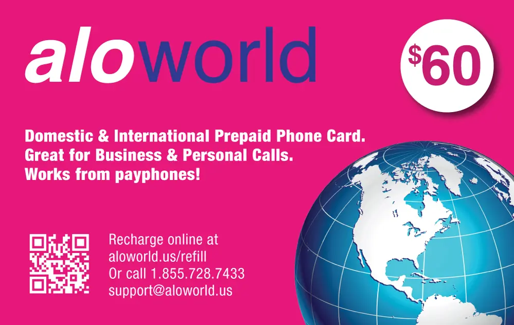 Alo World $ 60 Calling Card for Domestic and International Calls