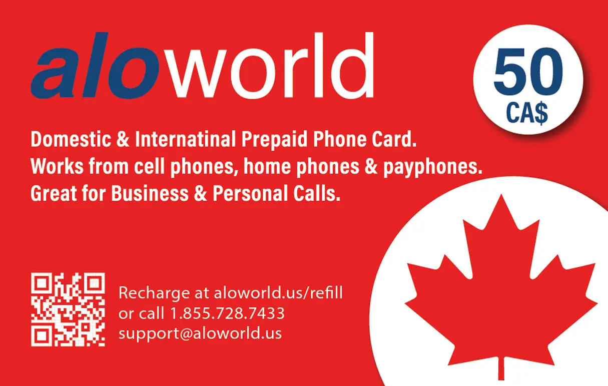 Alo World CA$ 50 Calling Card for Domestic and International Calls