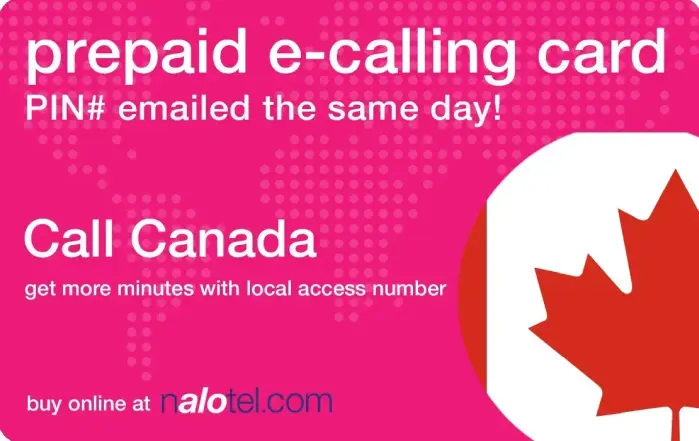 Nalotel Canada calling card for affordable international calls from USA and Canada