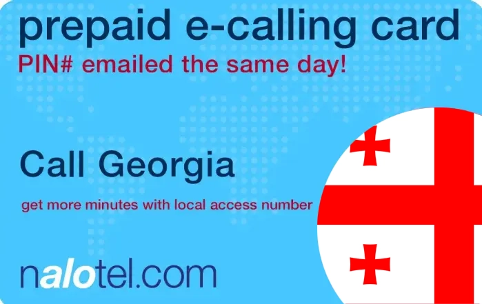 Nalotel Georgia calling card for affordable international calls from USA and Canada