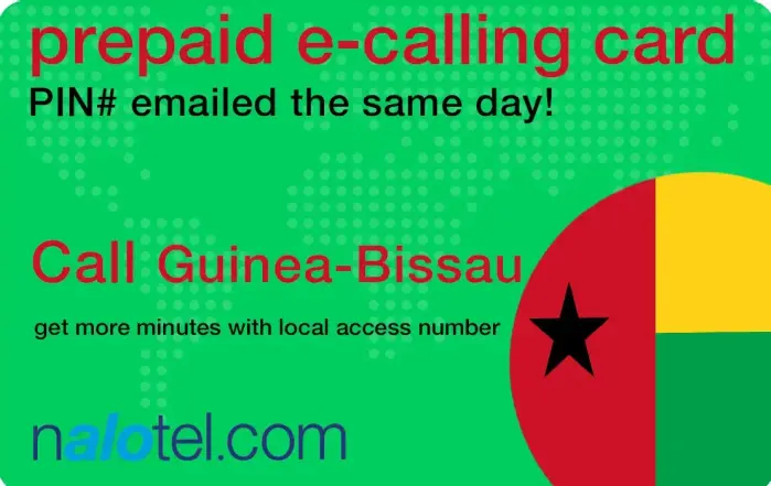 Nalotel Guinea bissau calling card for affordable international calls from USA and Canada