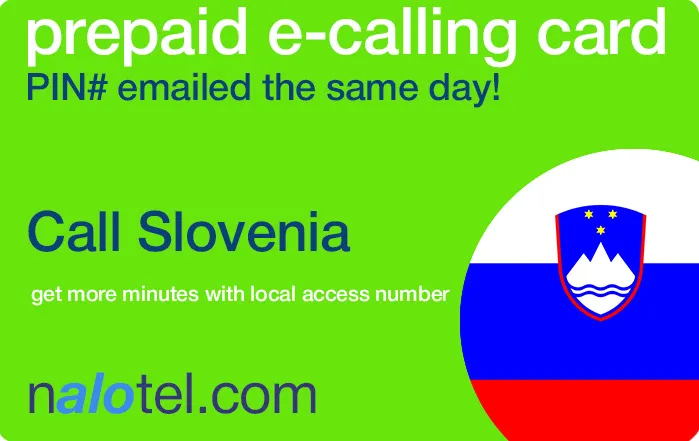 Nalotel Slovenia calling card for affordable international calls from USA and Canada