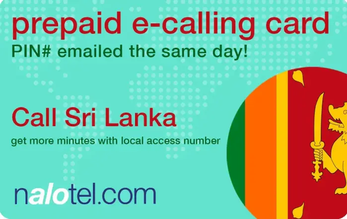 Nalotel Sri lanka calling card for affordable international calls from USA and Canada